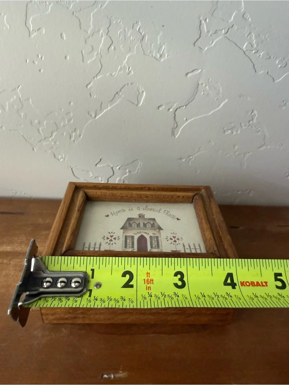 Brown Wood Trinket Box with 'Home is a Special Place' Artwork